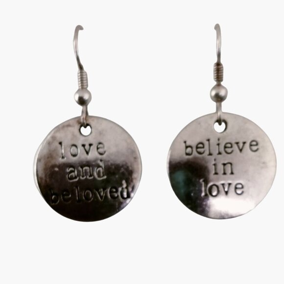 Believe in Love Earring Love and Beloved  Inspiration Romance Valentine - Picture 1 of 3